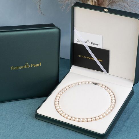 Real Pearl Necklaces for Women, Freshwater Cultured Pearl - 9-10mm AAAA+ Grade Natural Pearls Jewelry Gift with Sterling Silver Clasp in Saudi Arabia