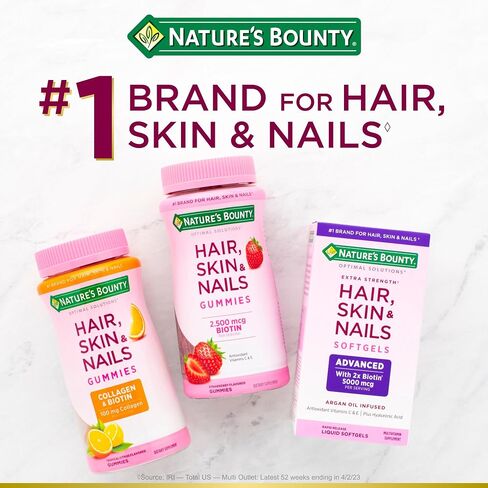 Nature's Bounty Biotin 10000mcg Supplement, Supports Healthy Hair, Skin and Nails, Optimal Solutions Hair Vitamin with Biotin, 90 Rapid Release Liquid Softgels in Saudi Arabia