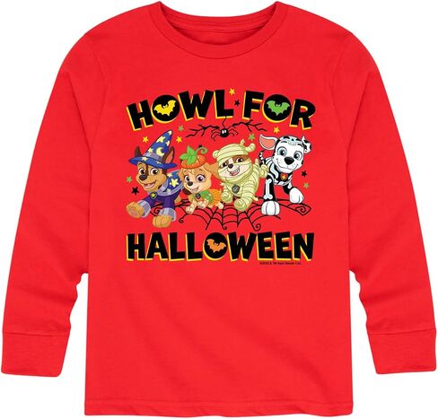 الملابس الهجينة - Paw Patrol - Howl for Halloween - Toddler and Youth Long Sleeve Graphic T -Shirt in Saudi Arabia