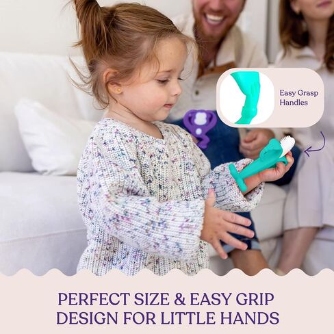 مجموعة ألعاب تسنين للأطفال - عضاضة قرد الموز وفرشاة أسنان - مجموعة تسنين آمنة ومتينة - لعبة تسنين الموز للأطفال - ألعاب تسنين ذات أنسجة مختلفة وتصميم تعليمي in Kuwait