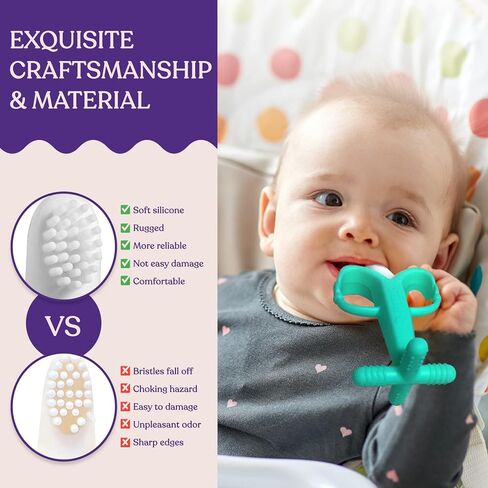 مجموعة ألعاب تسنين للأطفال - عضاضة قرد الموز وفرشاة أسنان - مجموعة تسنين آمنة ومتينة - لعبة تسنين الموز للأطفال - ألعاب تسنين ذات أنسجة مختلفة وتصميم تعليمي in Kuwait