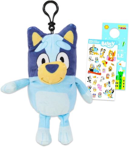 مجموعة سلسلة مفاتيح Bluey Plush - حزمة مقاطع أكياس زرقاء مع ملصقات زرقاء من سلسلة مفاتيح زرقاء ، المزيد | سلاسل المفاتيح الزرقاء لحقائب الظهر in Saudi Arabia
