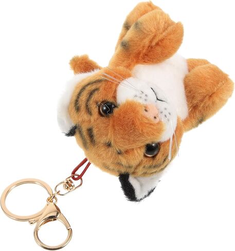 Ciieeo Plush Tiger Shape Keychain Cute Hanging Decoration for Bags Backpacks Stuffed Animal Pendant for Adults Tiger Keyring in Kuwait