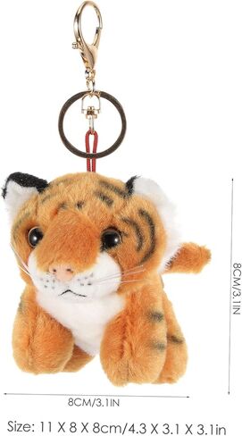 Ciieeo Plush Tiger Shape Keychain Cute Hanging Decoration for Bags Backpacks Stuffed Animal Pendant for Adults Tiger Keyring in Kuwait
