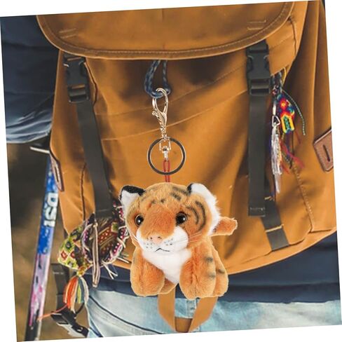 Ciieeo Plush Tiger Shape Keychain Cute Hanging Decoration for Bags Backpacks Stuffed Animal Pendant for Adults Tiger Keyring in Kuwait