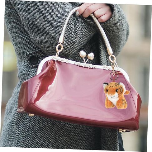 Ciieeo Plush Tiger Shape Keychain Cute Hanging Decoration for Bags Backpacks Stuffed Animal Pendant for Adults Tiger Keyring in Kuwait