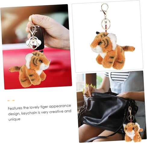 Ciieeo Plush Tiger Shape Keychain Cute Hanging Decoration for Bags Backpacks Stuffed Animal Pendant for Adults Tiger Keyring in Kuwait