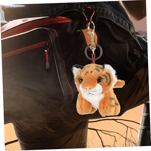 Ciieeo Plush Tiger Shape Keychain Cute Hanging Decoration for Bags Backpacks Stuffed Animal Pendant for Adults Tiger Keyring in Kuwait