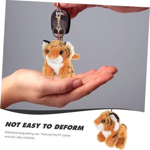 Ciieeo Plush Tiger Shape Keychain Cute Hanging Decoration for Bags Backpacks Stuffed Animal Pendant for Adults Tiger Keyring in Kuwait