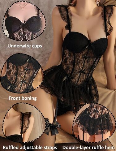 ملابس داخلية مثيرة للنساء مشد الدانتيل مع مجموعات الملابس الداخلية G-String للنساء مثير الخروج إلى أعلى in Saudi Arabia