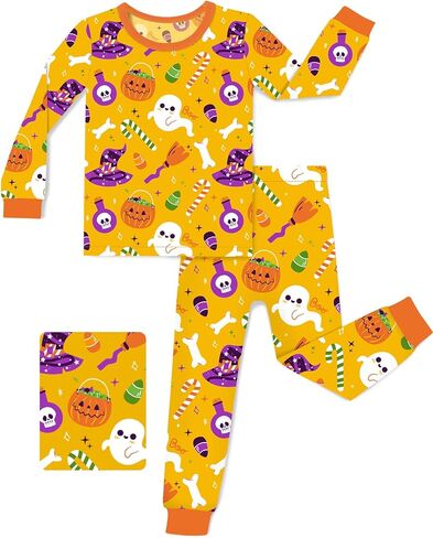 Bamboo Viscose Toddler Girls Kids Pajamas Unicorn Mermaid Pjs Long Sleeve Snug fit 12M-8Y 2pcs Soft Jammies in Saudi Arabia