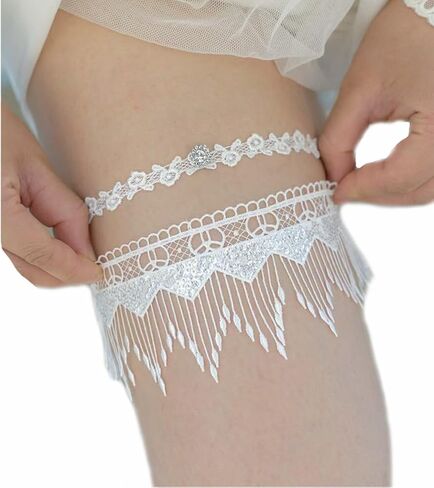 Women's Wedding Garter for Bride Lace Leg Garter Belt with Flower Floral in Saudi Arabia