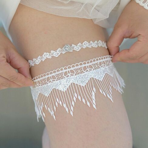 Women's Wedding Garter for Bride Lace Leg Garter Belt with Flower Floral in Saudi Arabia