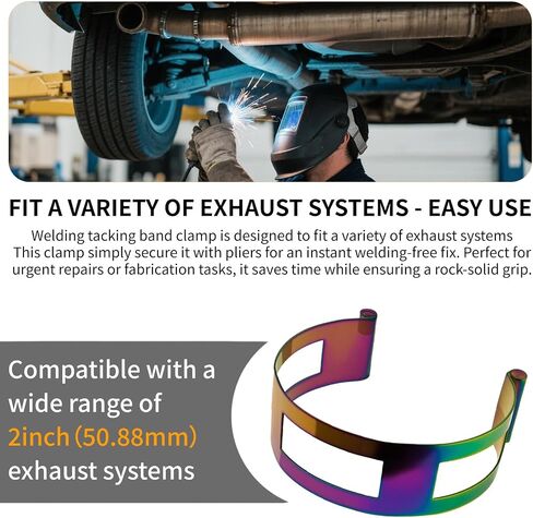 Stainless Steel Exhaust Clamp Tacking Band Clamp-On For Welding (2.5inch) in Kuwait