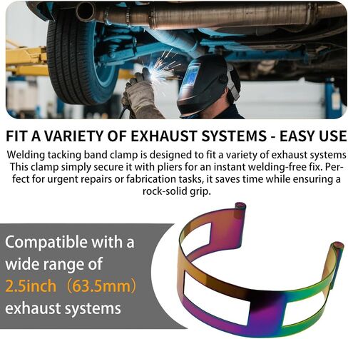 Stainless Steel Exhaust Clamp Tacking Band Clamp-On For Welding (2.5inch) in Kuwait