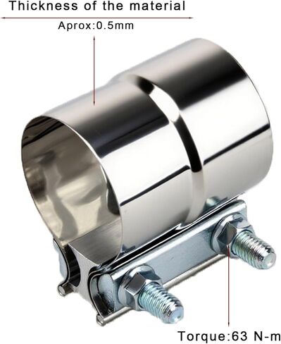 ‎DROIFUIM 2 Pcs 2.25 Inch Exhaust Pipe Clamps Butt 304 Stainless Steel Ring Clamps for Catalytic Converter, Muffler, Conversion (2，2.25 Inch) in Saudi Arabia