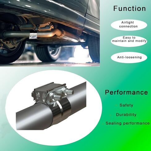 ‎DROIFUIM 2 Pcs 2.25 Inch Exhaust Pipe Clamps Butt 304 Stainless Steel Ring Clamps for Catalytic Converter, Muffler, Conversion (2，2.25 Inch) in Saudi Arabia