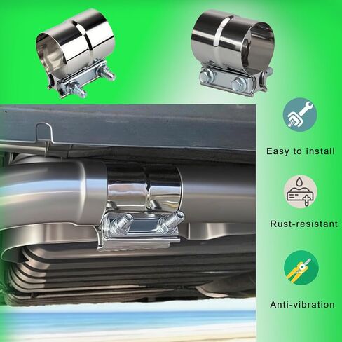‎DROIFUIM 2 Pcs 2.25 Inch Exhaust Pipe Clamps Butt 304 Stainless Steel Ring Clamps for Catalytic Converter, Muffler, Conversion (2，2.25 Inch) in Saudi Arabia