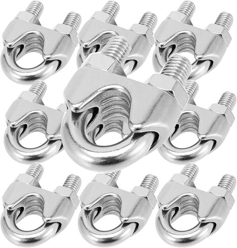 30 PCS 1/8 Inch Wire Rope Clamp Clip, M3 Stainless Steel Wire Rope Cable Clamp U Bolt Saddle Fastener Cable Clip Connector Clothesline Tightener for Home, Industrial Use in Kuwait