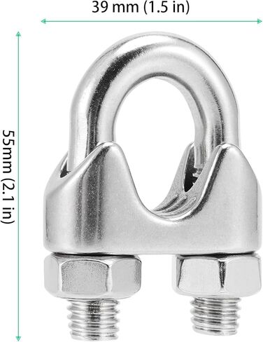 30 PCS 1/8 Inch Wire Rope Clamp Clip, M3 Stainless Steel Wire Rope Cable Clamp U Bolt Saddle Fastener Cable Clip Connector Clothesline Tightener for Home, Industrial Use in Kuwait