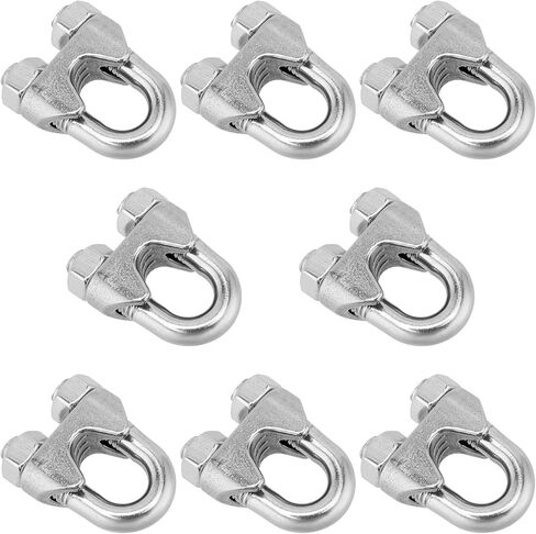 30 PCS 1/8 Inch Wire Rope Clamp Clip, M3 Stainless Steel Wire Rope Cable Clamp U Bolt Saddle Fastener Cable Clip Connector Clothesline Tightener for Home, Industrial Use in Saudi Arabia