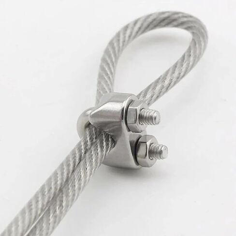 30 PCS 1/8 Inch Wire Rope Clamp Clip, M3 Stainless Steel Wire Rope Cable Clamp U Bolt Saddle Fastener Cable Clip Connector Clothesline Tightener for Home, Industrial Use in Saudi Arabia
