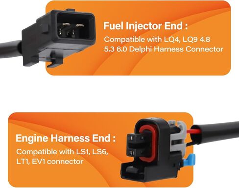 8 حزمة LS1 LS6 LT1 EV1 حاقن تسخير متوافق مع Multec LQ4 LQ9 4.8 5.3 6.0 محولات (أنبوب المطاط) in Kuwait