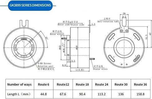 GK3899-18P10 Conductive slip ring Inner diameter 38.1mm 18 10A power cords Suitable for rotating equipment in Saudi Arabia