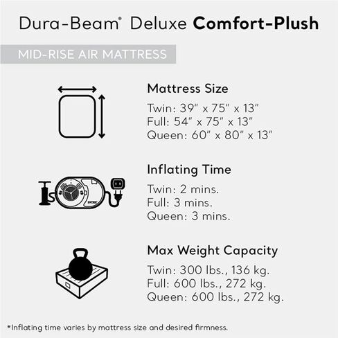Intex Twin Size Dura Beam Deluxe Comfort Plush Air Mattress with Fiber Tech Construction, Built in Pump, and Portable Storage Case, Gray (2 Pack) in Saudi Arabia