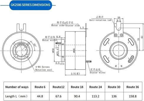 Conductive slip ring 6-way 5 amp slip ring with through hole high power motor slip ring dedicated to rotating equipment in Saudi Arabia