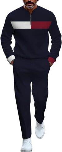 Men's casual sports long sleeved jogging suit two-piece jacket and pants set in Saudi Arabia