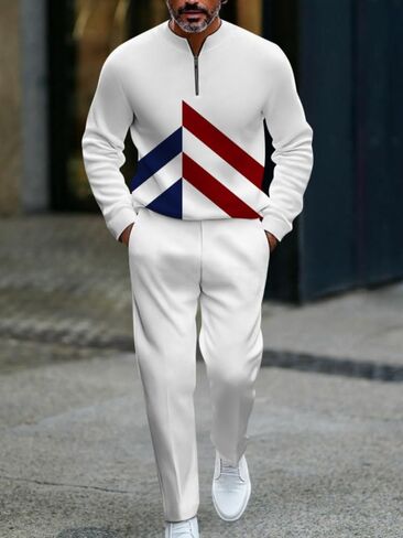 Men's casual sports long sleeved jogging suit two-piece jacket and pants set in Saudi Arabia