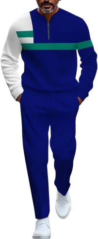 Men's casual sports long sleeved jogging suit two-piece jacket and pants set in Saudi Arabia