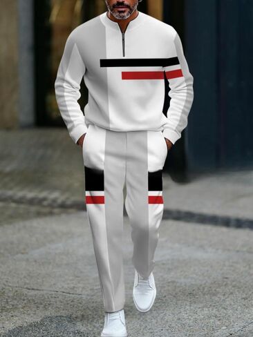 Men's casual sports long sleeved jogging suit two-piece jacket and pants set in Saudi Arabia