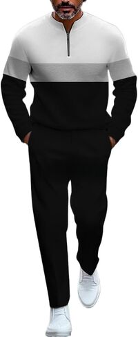 Men's casual sports long sleeved jogging suit two-piece jacket and pants set in Saudi Arabia