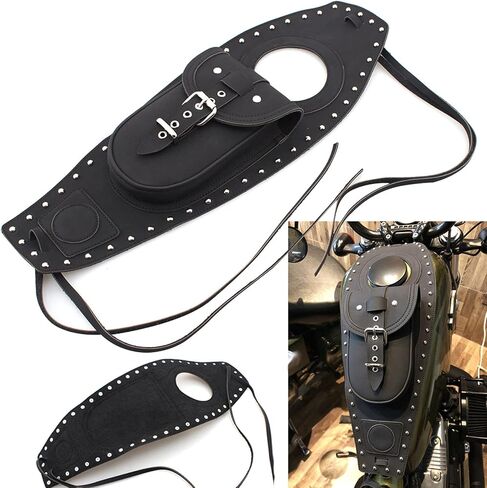 أكياس Qiilu PowerSports أكياس دراجة نارية كيس الوقود من وسادة الغاز غطاء السود الاصطناعي مناسبة ل XLX1000 XL1200X XLH883 كيس in Saudi Arabia