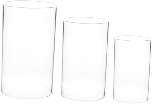 شمعة زجاجية 3pcs تغطي ظلال مصباح مفتوحة للديكور المنزلي حماية شمعة للرياح لغرفة الطعام مركزية مركزية in Kuwait