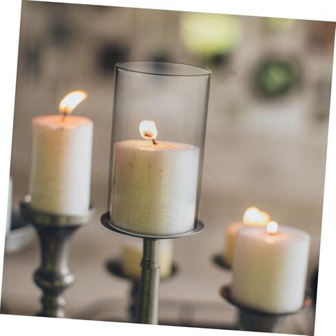 شمعة زجاجية 3pcs تغطي ظلال مصباح مفتوحة للديكور المنزلي حماية شمعة للرياح لغرفة الطعام مركزية مركزية in Kuwait