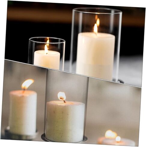 شمعة زجاجية 3pcs تغطي ظلال مصباح مفتوحة للديكور المنزلي حماية شمعة للرياح لغرفة الطعام مركزية مركزية in Kuwait