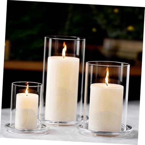 شمعة زجاجية 3pcs تغطي ظلال مصباح مفتوحة للديكور المنزلي حماية شمعة للرياح لغرفة الطعام مركزية مركزية in Kuwait