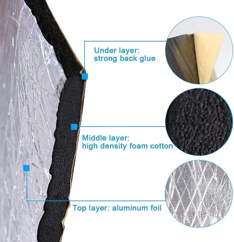 uxcell 197mil 5mm 21.4sqft Heat Sound Deadening Deadener Insulation Mat for Car 79x39inch in Saudi Arabia