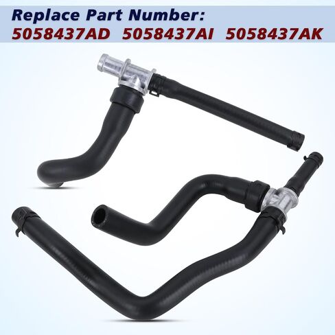 Heater Hose With TEE Supply-Return Compatible With 2008-2020 Dodge Journey 2.4VVT Heater Hose Set Replace#5058437AK 5058437AI 5058437AD(2PCS) in Saudi Arabia