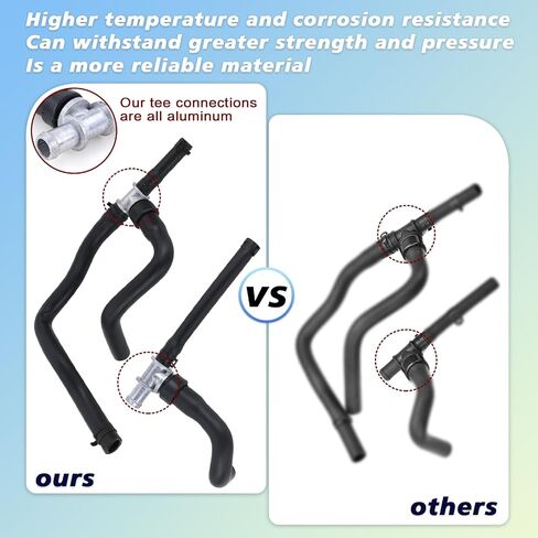 Heater Hose With TEE Supply-Return Compatible With 2008-2020 Dodge Journey 2.4VVT Heater Hose Set Replace#5058437AK 5058437AI 5058437AD(2PCS) in Saudi Arabia