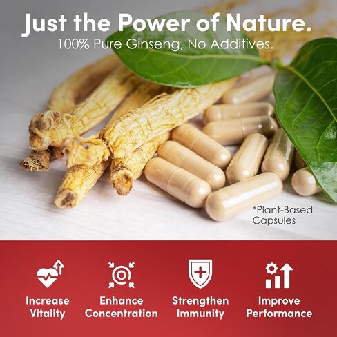 Korean Red Ginseng (6-Year Root) (Enhanced Ginsenoside) 120 Vegan Capsules in Saudi Arabia