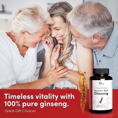 Korean Red Ginseng (6-Year Root) (Enhanced Ginsenoside) 120 Vegan Capsules in Saudi Arabia