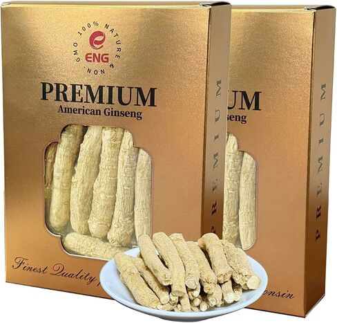 ENG Wisconsin American Medium Ginseng Root – 4oz/Box – Premium USA Ginseng Root – Energy & Immune Support (Pack of 1) (1) in Saudi Arabia