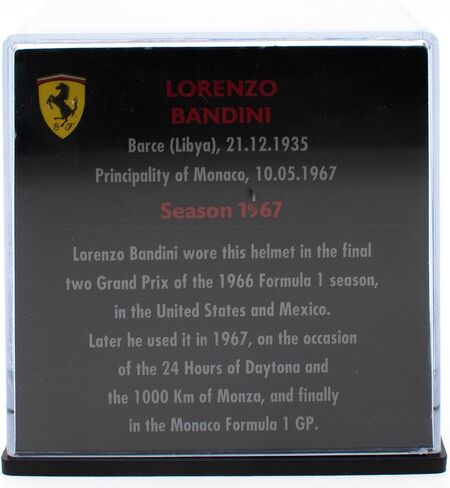 OPO 10 - خوذة Formula 1 متوافقة مع Ferrari F1: Lorenzo Bandini 1967-1/5 Scale - Cas22 in Saudi Arabia