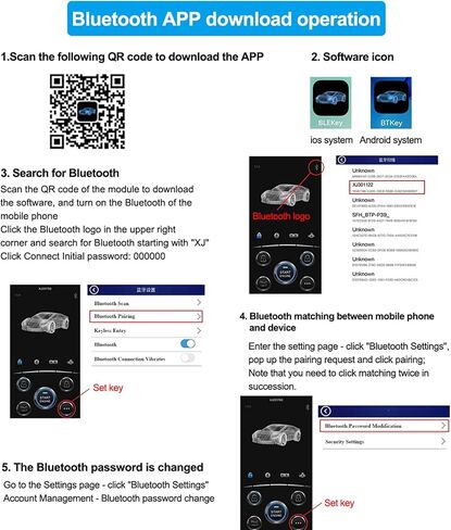 CHADWICK Car Remote Start Stop Kit, 12V One-Key Engine Start Anti-Theft System, PKE Passive Keyless Entry with Push Button, Bluetooth Mobile Phone APP Control, Professional Installation Needed in Saudi Arabia