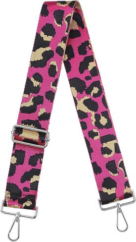 uxcell Purse Strap Replacement, 31-51inch Adjustable Polyester Leopard 2inch Wide Crossbody Shoulder Strap for Handbag Guitar(Green, Silver Buckle) in Saudi Arabia