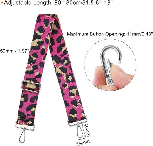 uxcell Purse Strap Replacement, 31-51inch Adjustable Polyester Leopard 2inch Wide Crossbody Shoulder Strap for Handbag Guitar(Green, Silver Buckle) in Saudi Arabia